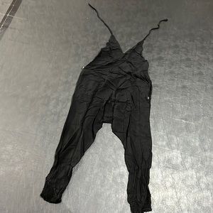 Open Back Black Buddha Pants Onesie Jumper Romper Small Adult